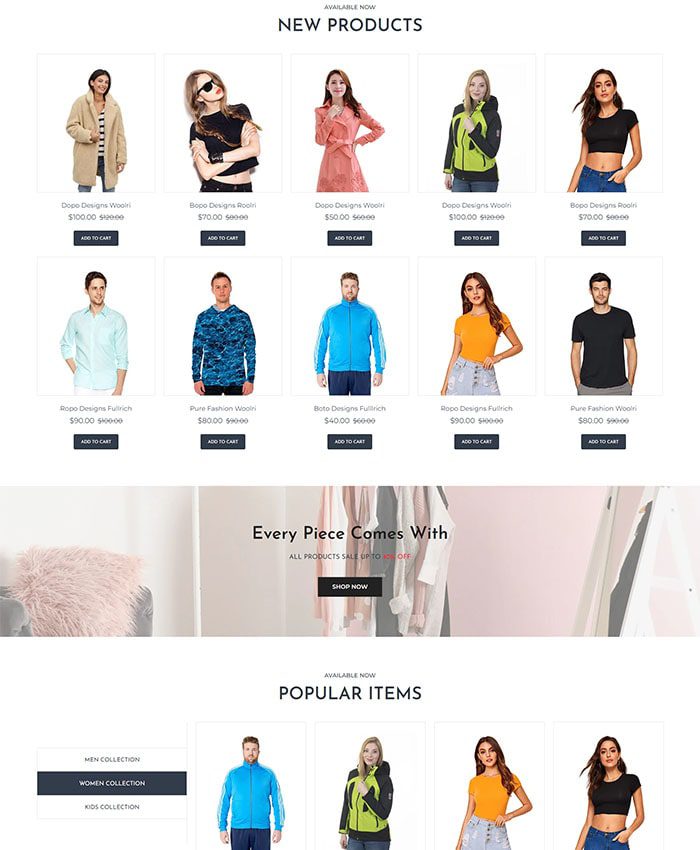 Mẫu website bán hàng quần áo đẹp