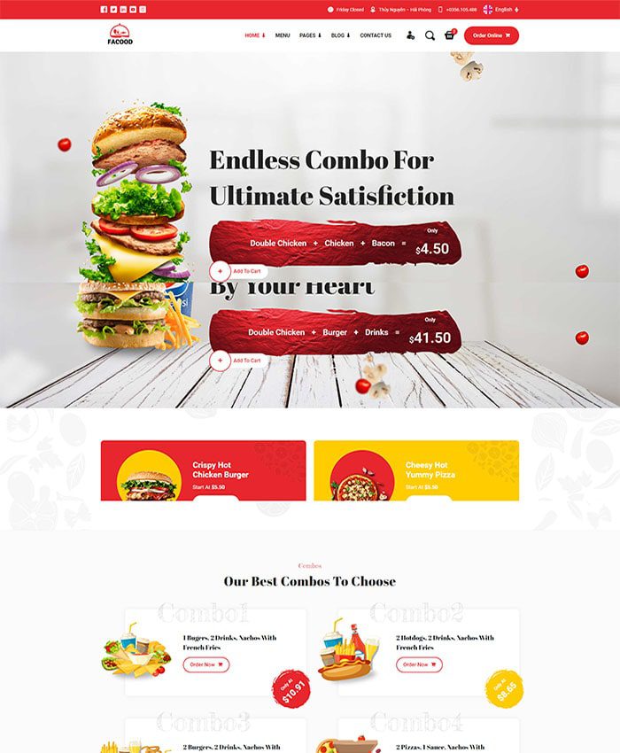 Giao diện website bán hàng thực phẩm đẹp