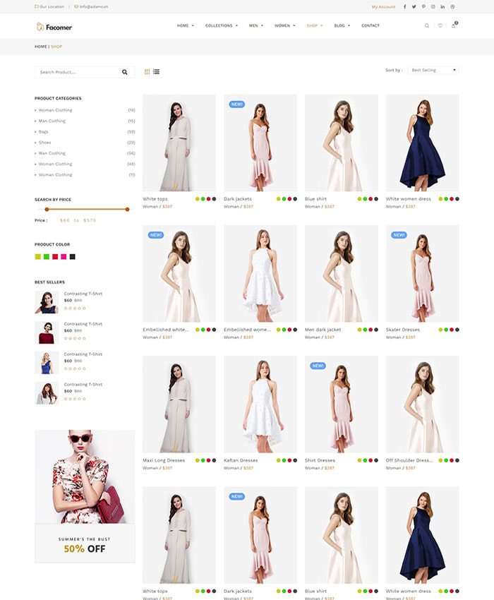 Mẫu website bán hàng thời trang chuẩn SEO