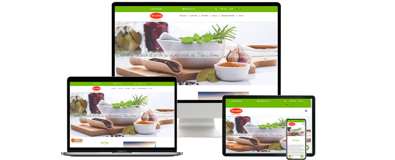 Thiết kế website theo yêu cầu công ty vnaroma