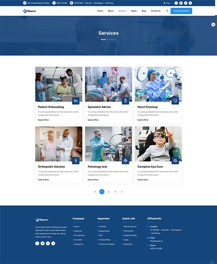 Mẫu website y tế chuẩn Digital