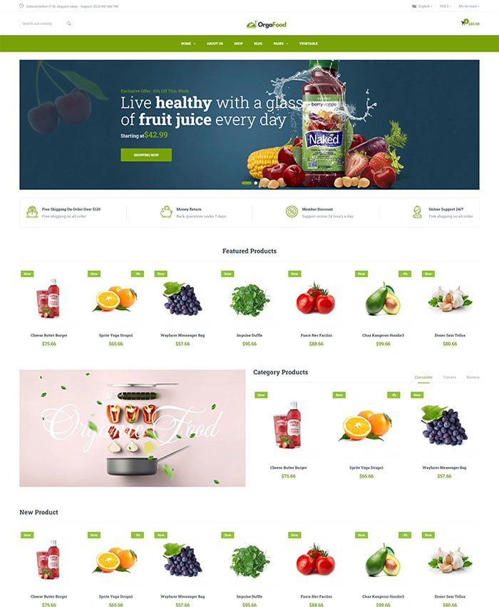 Thiết kế web thực phẩm đẹp