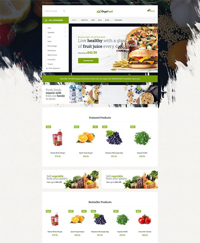Giao diện website bán hàng thực phẩm