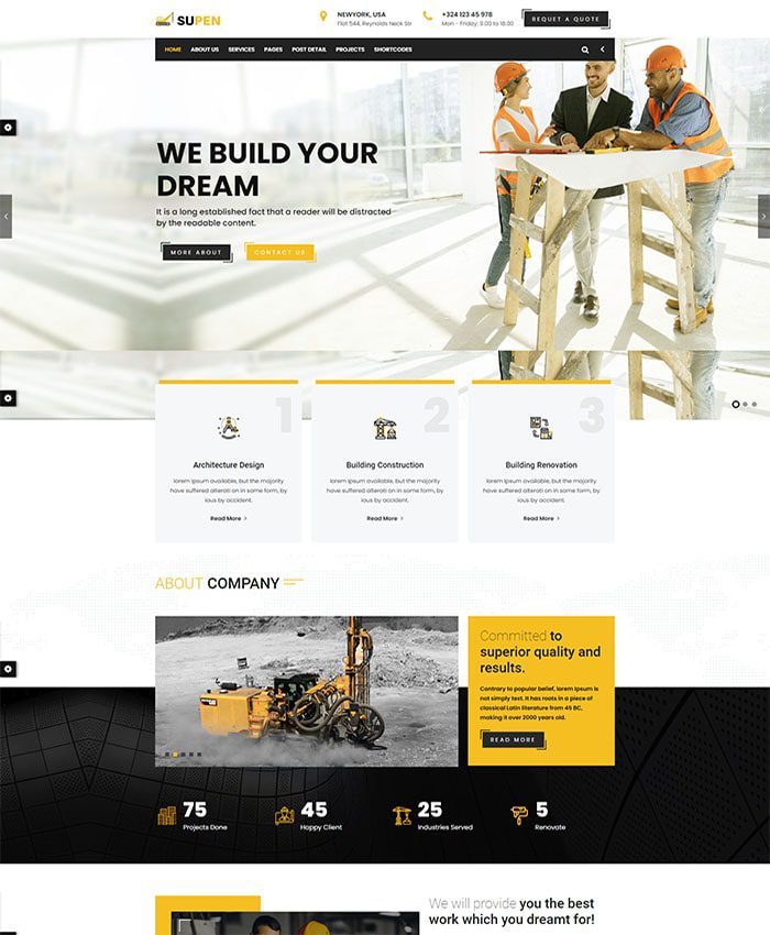 Thiết kế website dịch vụ thi công xây dựng