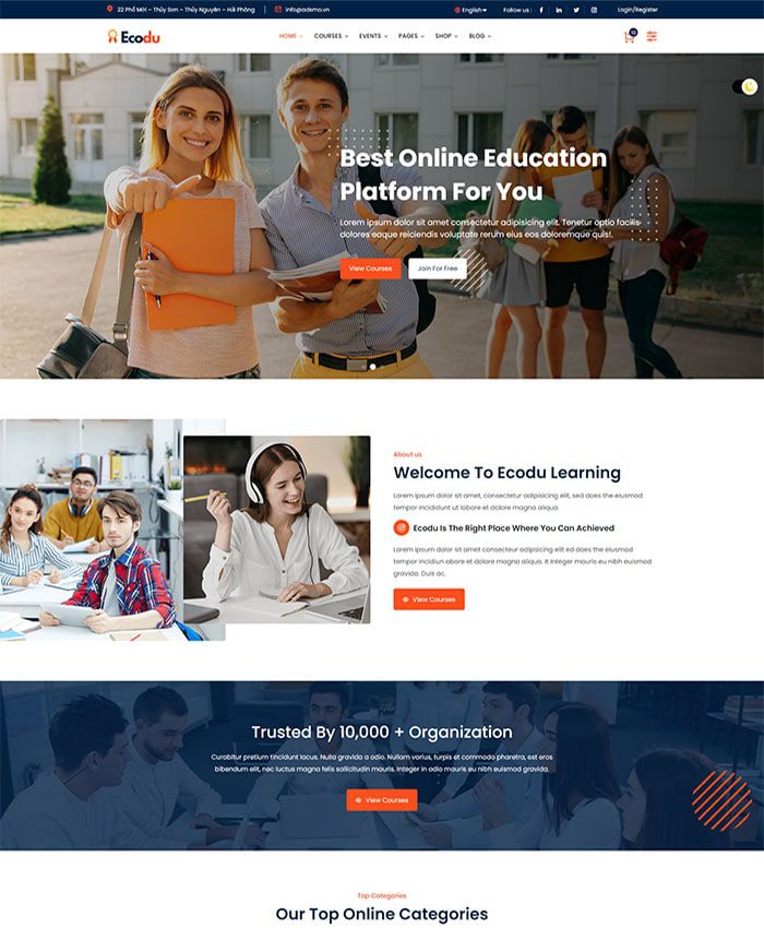 Mẫu web trường học giáo dục 02
