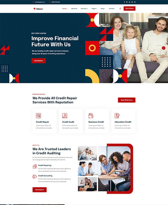 Mẫu website tài chính, chứng khoán