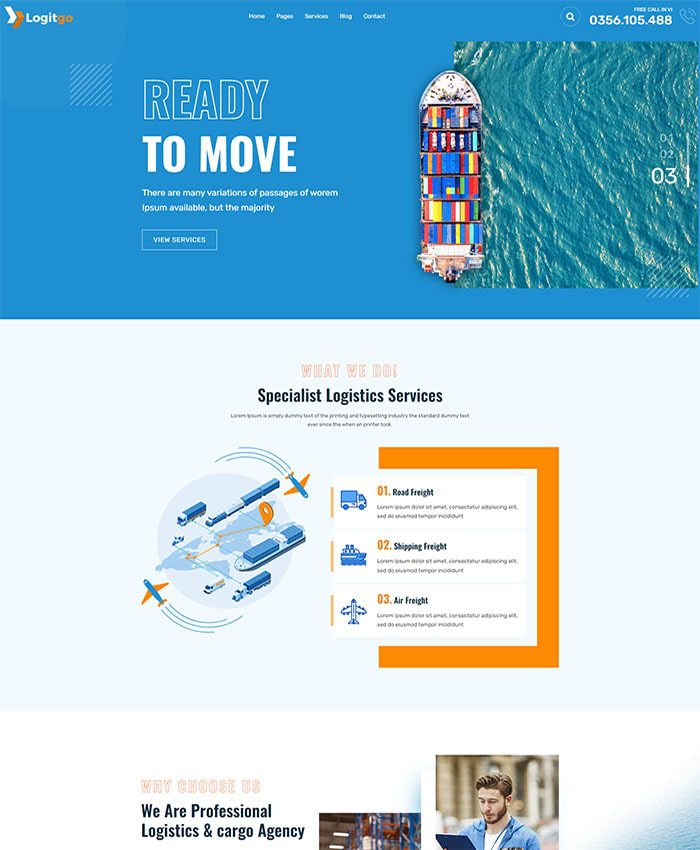 Thiết kế website logistics vận tải 01