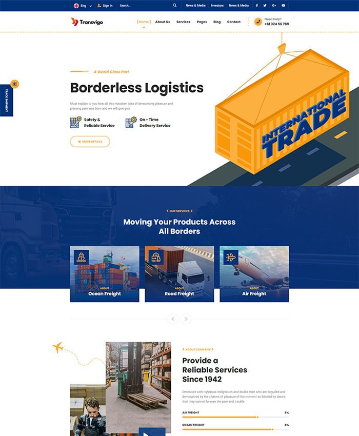 Thiết kế website doanh nghiệp vận tải
