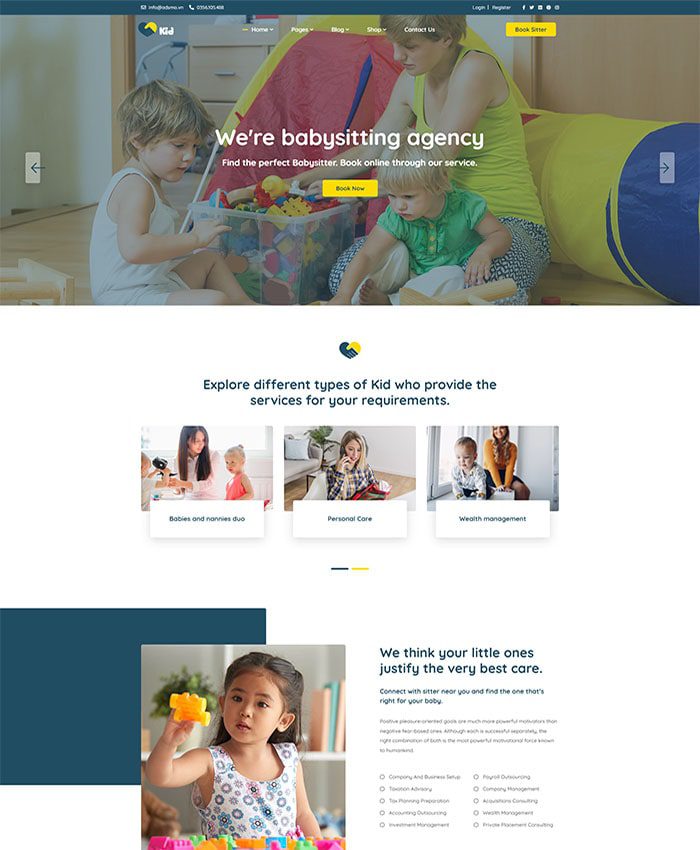 Thiết kế web bán hàng trẻ em đẹp