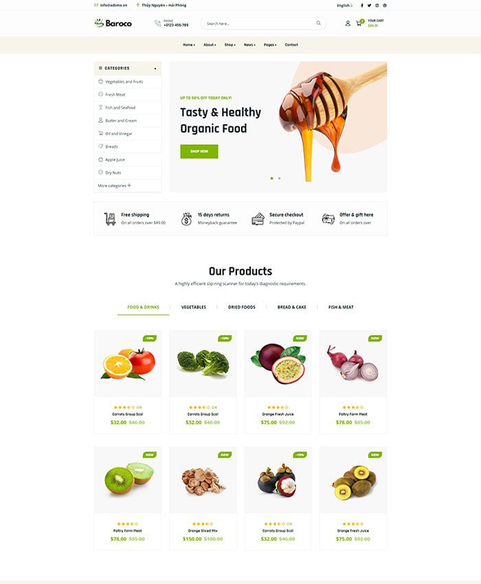 Thiết kế web bán hàng thực phẩm sạch