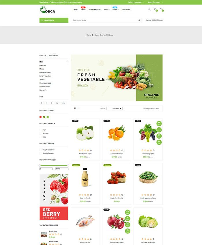 Mẫu website bán hàng thực phẩm đẹp