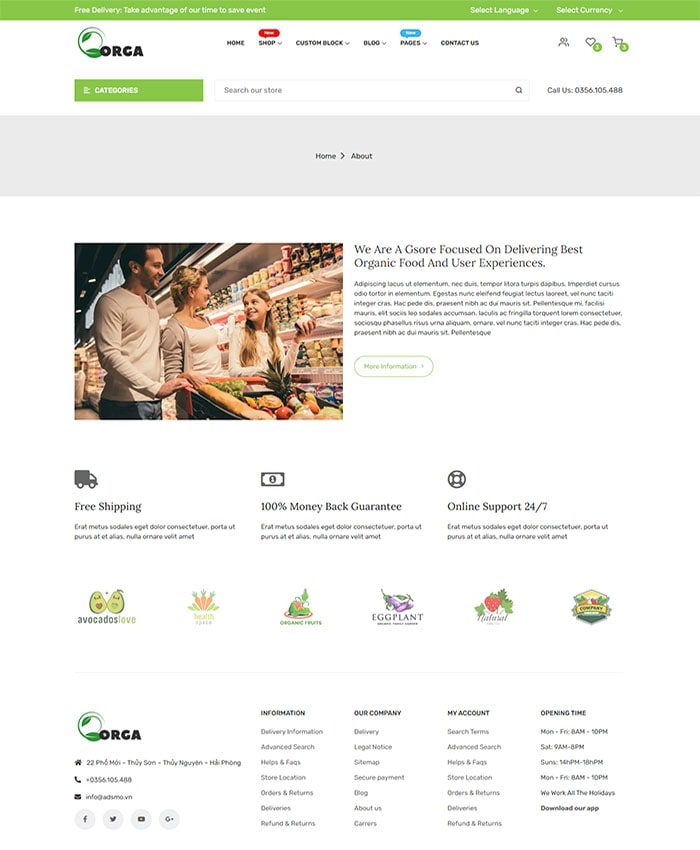 Trang web bán hàng thực phẩm đẹp