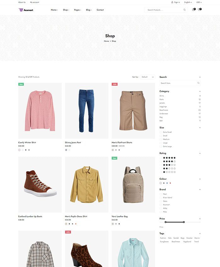 Mẫu website thời trang chuẩn SEO