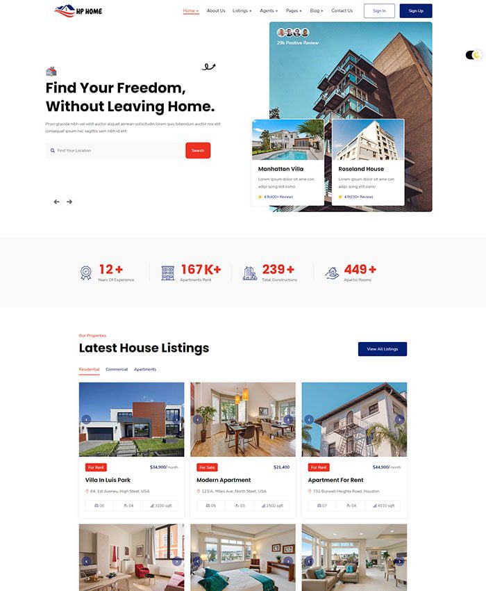 Mẫu website mua bán nhà đất, bất động sản
