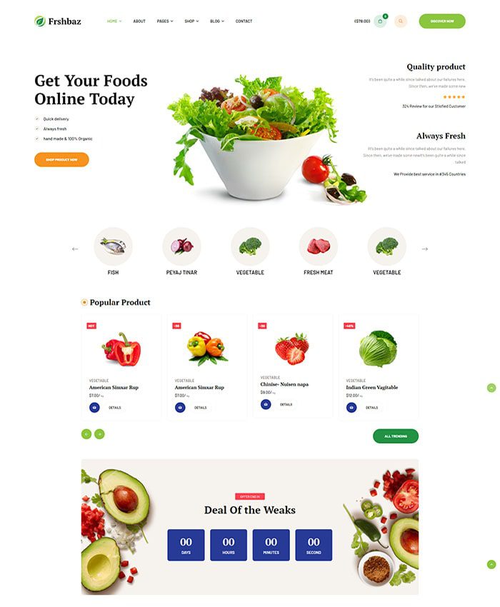 Thiết kế mẫu website thực phẩm