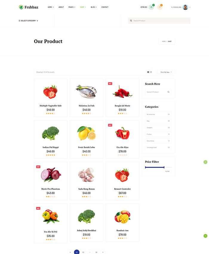 Thiết kế trang web nông sản, thực phẩm