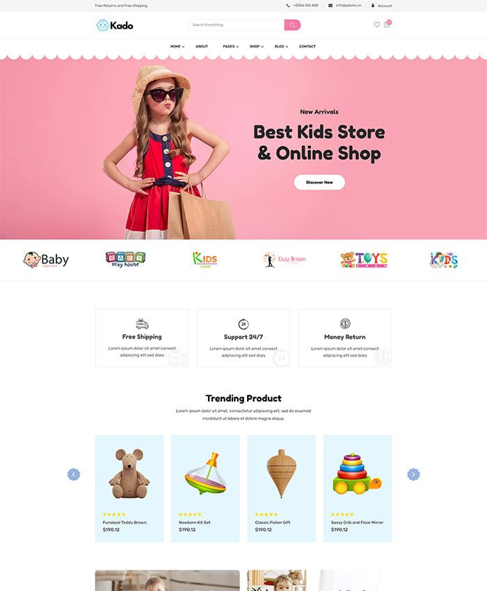 Thiết kế website bán hàng cho bé