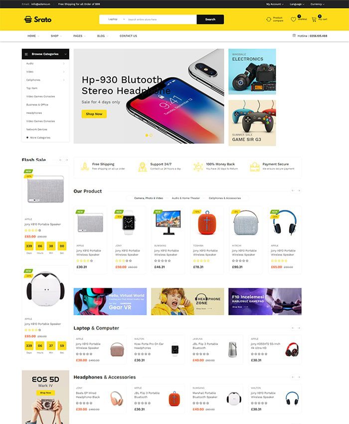 Mẫu website bán hàng phụ kiện điện thoại