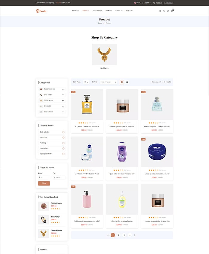 Mẫu website bán hàng mỹ phẩm