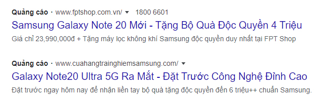 Quảng cáo có văn bản chuẩn