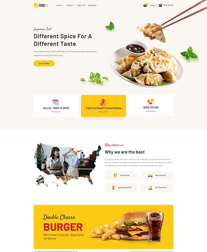Mẫu website bán hàng thực phẩm đẹp, chất lượng