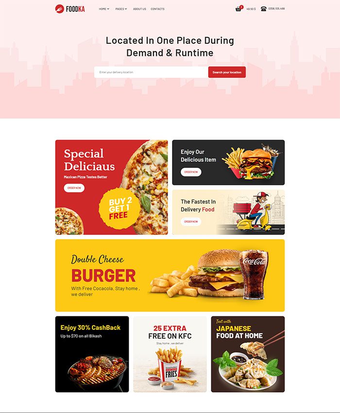 Thiết kế website nhà hàng Pizza đẹp