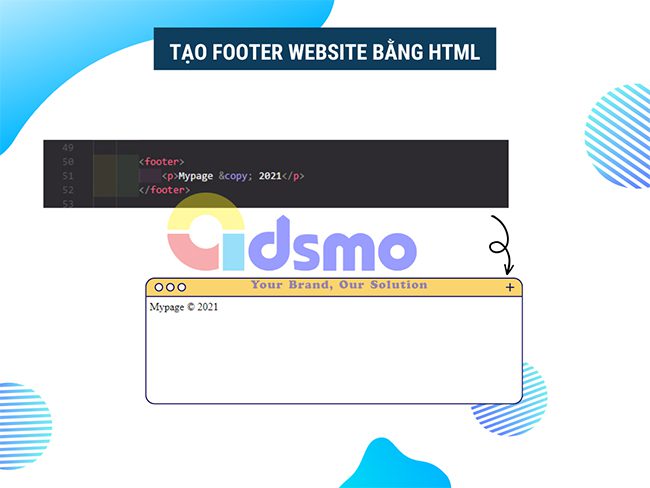 tạo footer website bằng html
