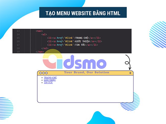 tạo menu website bằng html
